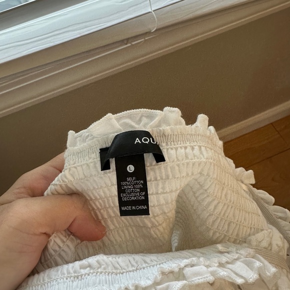 AQUA white eyelet off shoulder midi dress - Picture 5 of 5